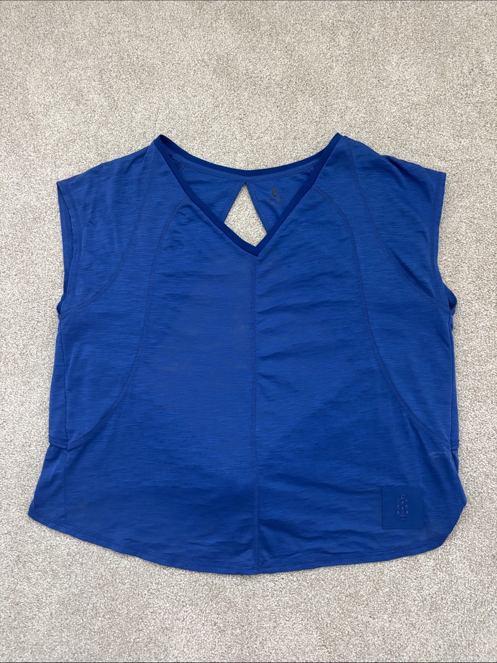 Free People Movement Open Tie Back Blue Top Size XS